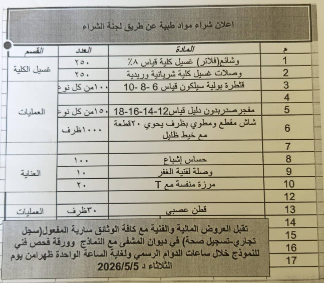 إعلان مواد طبية عن طريق الشراء